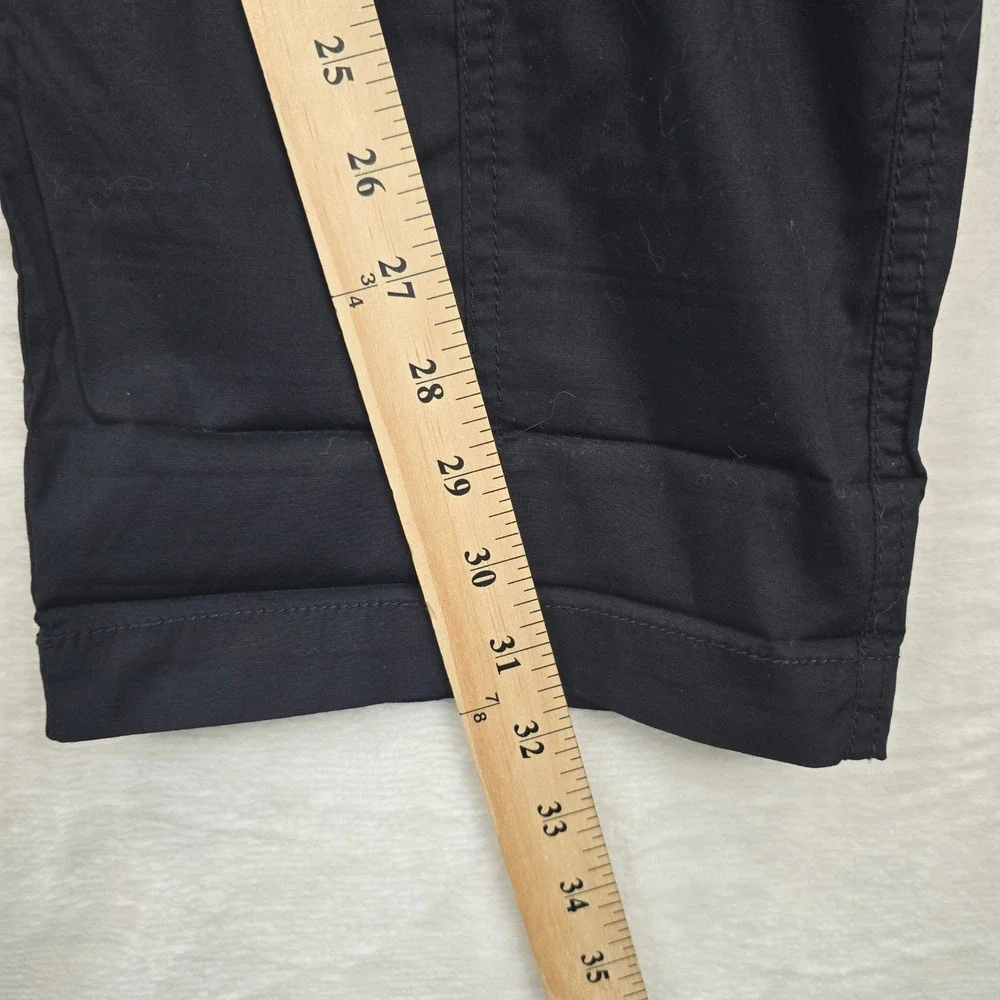 NWT Chicos Cotton Utility Pants Black The Ultimate Fit 3.5 Cargo Straight Leg